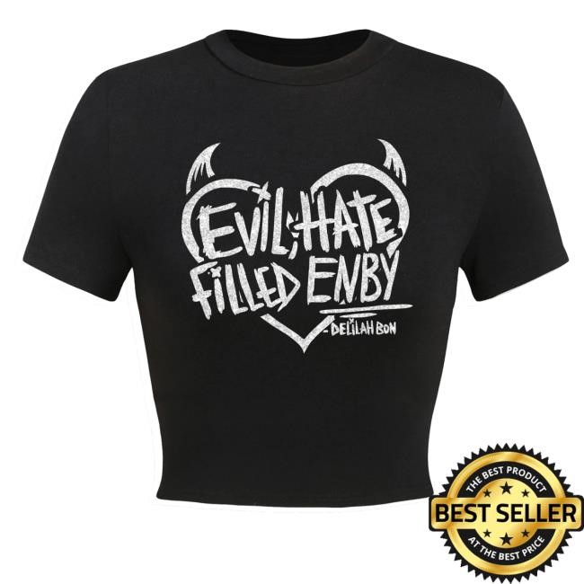 Delilah Bon Merch Evil Hate Filled Enby Glitter Heart Long Sleeve T Shirt