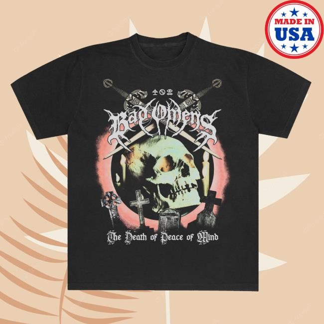Hot Topic Merch Bad Omens The Death Of Peace Of Mind Skull & Graves Tee Shirt