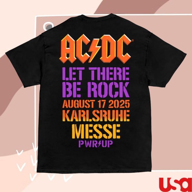 Acdc Shop Merch Karlsruhe Pwr Up Event Tour T-Shirt
