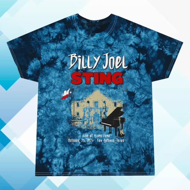 Billy Joel Shop Billy Joel & Sting 10-25-24 San Antonio Event Tie Dye Zip Up Hoodie