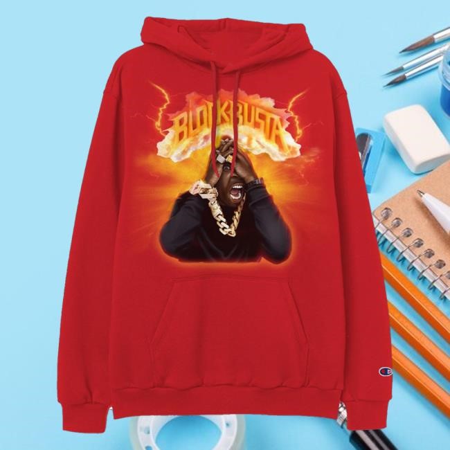 Busta Rhymes Universe Merch Blockbusta Hoodie Red Tee Shirt