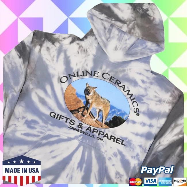 Online Ceramics Store Coyote Hoodie Tie Dye Long Sleeve Shirt
