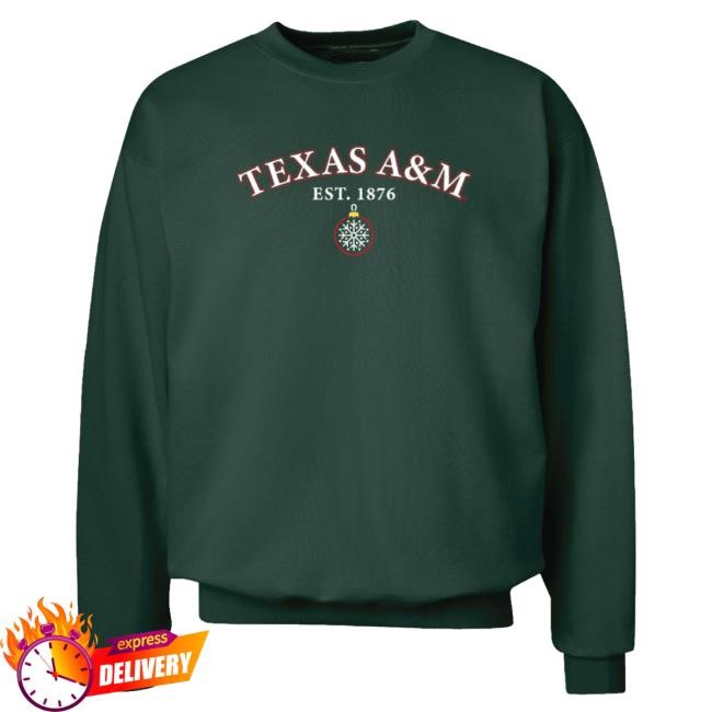 Trending Thewarehouseatcc Merch Store Texas A&M Ornament Embroidered Crew - Forest t-shirt, hoodie, tank top, sweater and long sleeve t-shirt