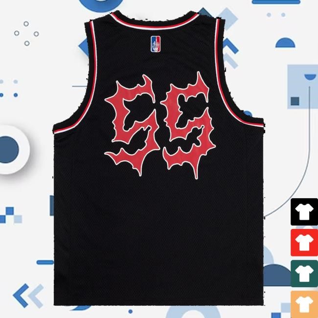 Pouya Sketchy Bball Jersey Black Red Tank Top
