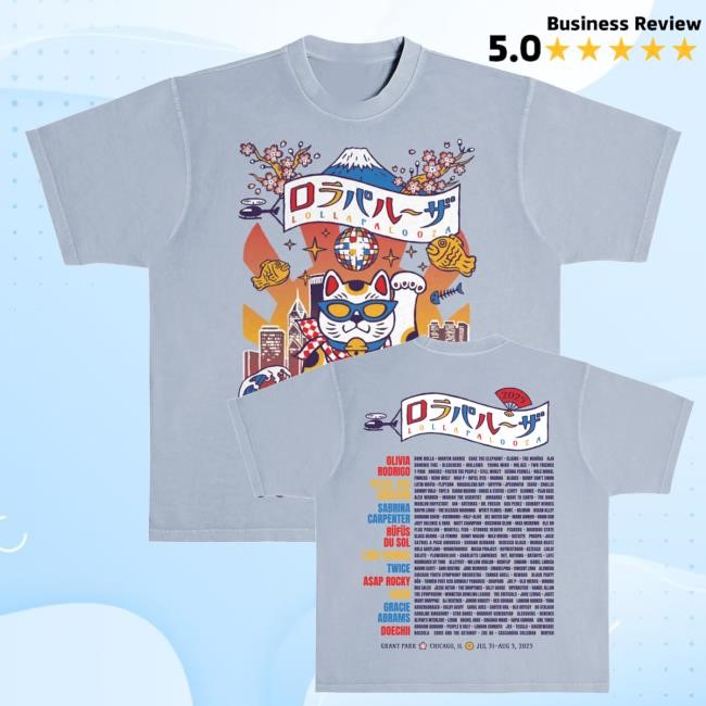 Official Lollapalooza Merch Shop Store Lucky Cat Lineup Hoodie Official Lollapalooza Merch Shop Store Lucky Cat Lineup T Shirts
