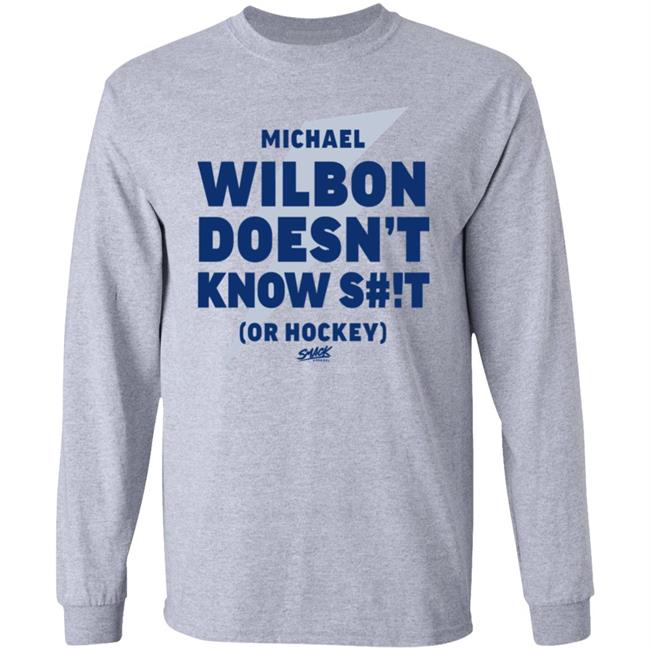 Michael Wilbon Smack Apparel Wilbon Doesn't Know S#!T Shirt Tampa Bay Hockey Apparel Michael Wilbon Doesn't Know Shit (Or Hockey) Shirt
