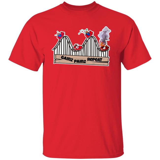 Degen Drops Merch Gainz Painz Repeat Shirt Crypto Cred