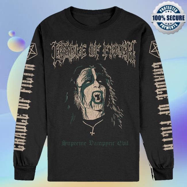 Cradle Of Filth Merch Vampiric Evil Black Sweater