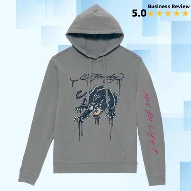 Official Ed Hardy Merch Store Glitter Crouching Panther Crew EdHardy Apparel Clothing Shop