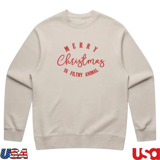 Official Cold Prints Store Merch "Merry Christmas Ya Filthy Animal" Christmas Hood Bone Coldprints Shop