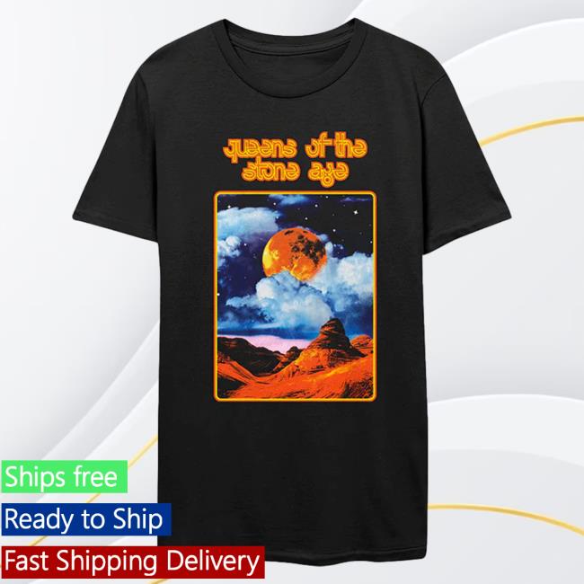 Official Queens Of The Stone Age Qotsa Merch Store Moon Landscape Tee Shirt Queensofthestoneage