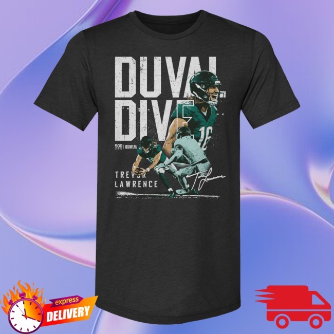 500 Level Merch Trevor Lawrence Jacksonville Duval Dive Wht Long Sleeve Shirt