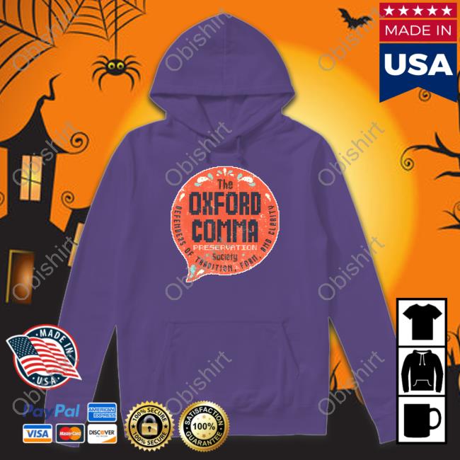 Oxford Comma Preservation Society Logo T Shirt