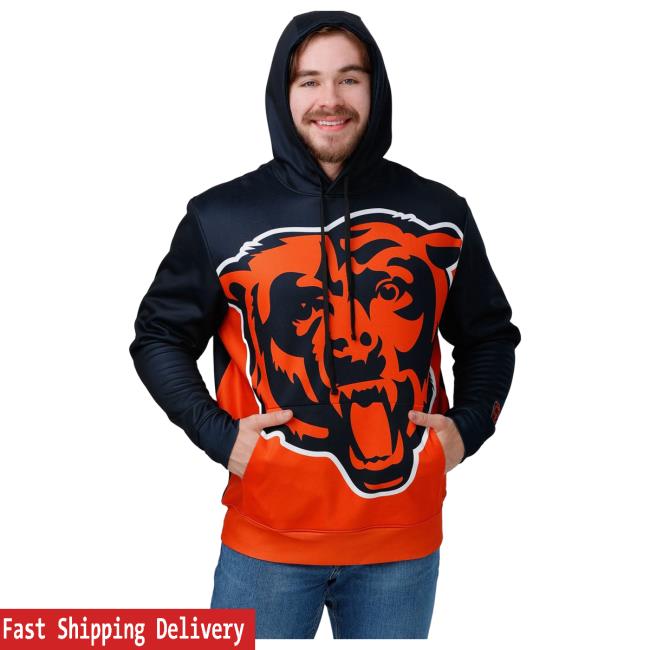 Official Foco Merch Store Shop Foco Chicago Bears Bold Logo Pull Over Hoodie Foco Apparel Clothing