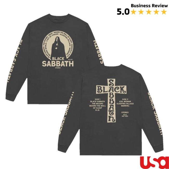 Black Sabbath Official Store Self Titled Track List Shirt