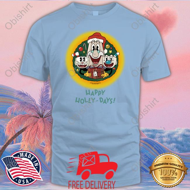 Happy Holly-Days The Cuphead Show Shirt Nicklauerart Happy Holly-Days Cuphead Show Tee