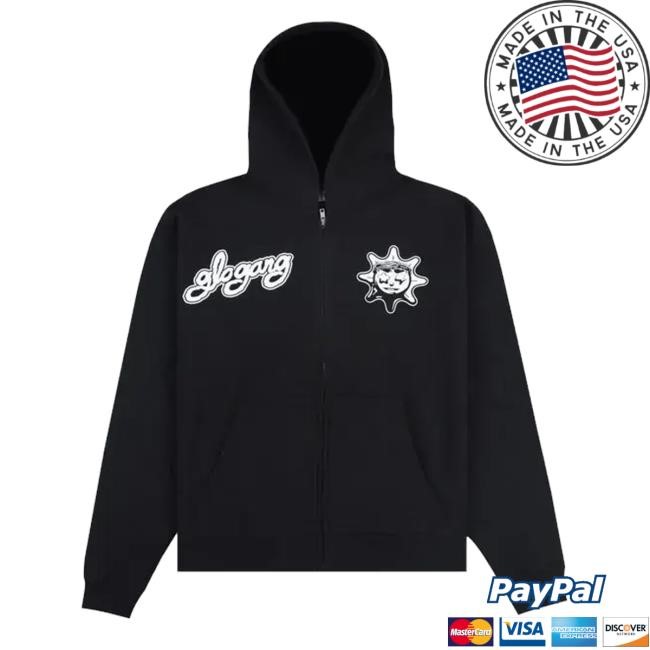 Black Glo Gang Font Logo Hooded Sweatshirt