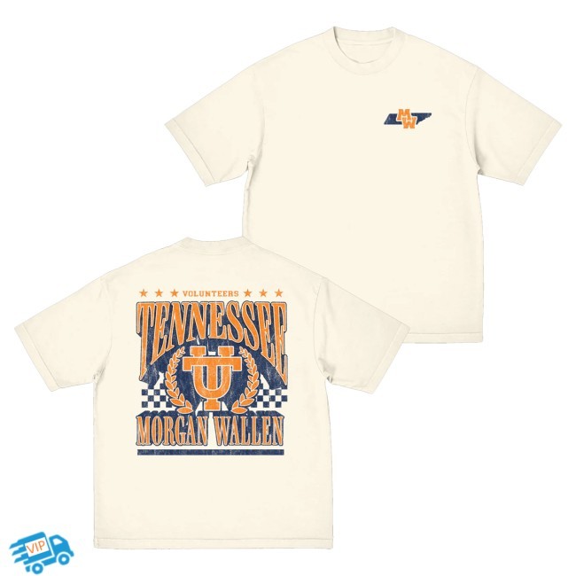 Official Morgan Wallen Merch Morgan Wallen X Ut Ivory Hooded Sweatshirt