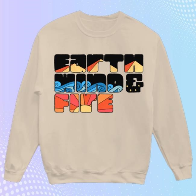 Official Earthwindandfire Merch Earth, Wind & Fire Illustration Logo Sand Shirts