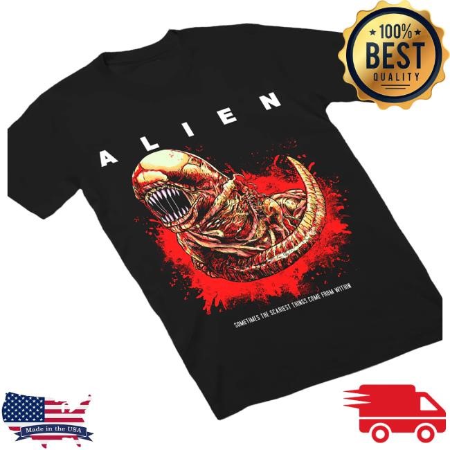 Alien Sometimes The Scariest Things Come From Within Zip-Up Hoodie Cavitycolors Store Alien Chestburster