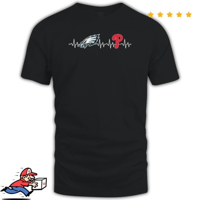 Official Philadelphia Eagles And Philadelphia Phillies Heartbeat shirt, hoodie, tank top, sweater and long sleeve t-shirt
