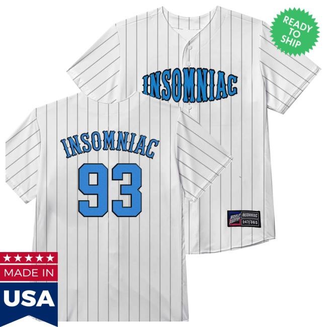Trending Insomniac Shop Merch Insomniac Pinstripe Baseball Jersey Tee