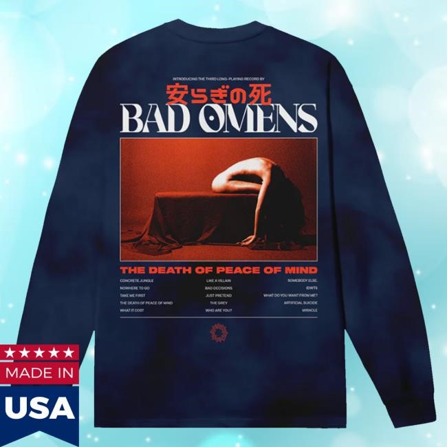 Sumerian Records Merch Bad Omens Tracklist Blue Dye T-Shirt, Hoodie, Tank Top, Sweater And Long Sleeve T-Shirt