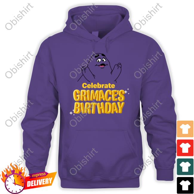 Official Happy Birthday Grimace Shirt Happy Birthday Grimace Hooded Sweatshirt