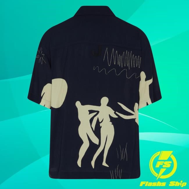 Bergdorf Goodman Jacquemus Men's Horse-Print Camp Tees