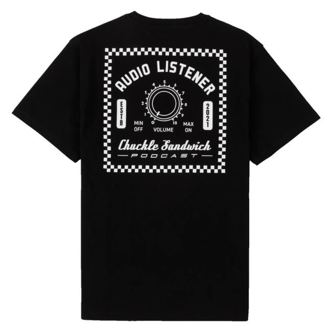 Chuckle Sandwich Merch Audio Listener T-Shirt, Hoodie, Tank Top, Sweater And Long Sleeve T-Shirt Black