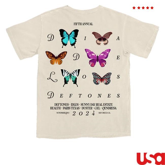 Deftones Official Merchandise Ddld '24 Butterfly Collage Event Zip Hoodie