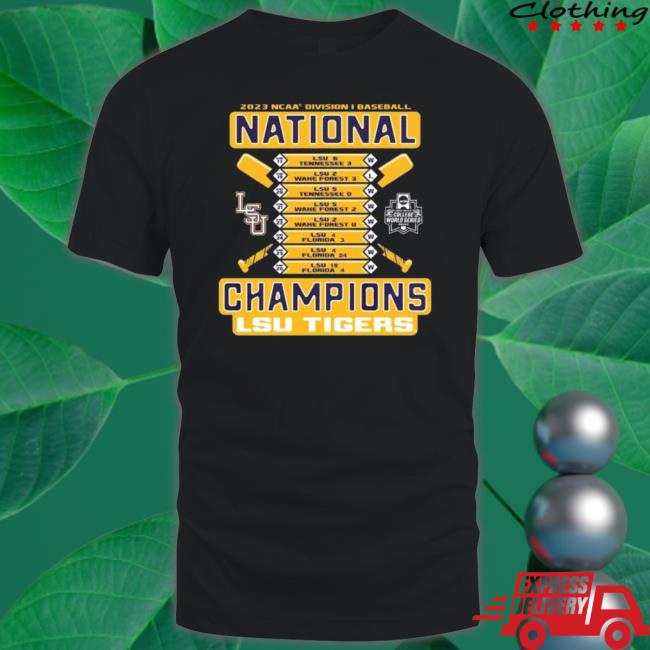 Official Youth Blue 84 Lsu Tigers 2023 Ncaa Men’S Baseball College World Series Champions Schedule shirt