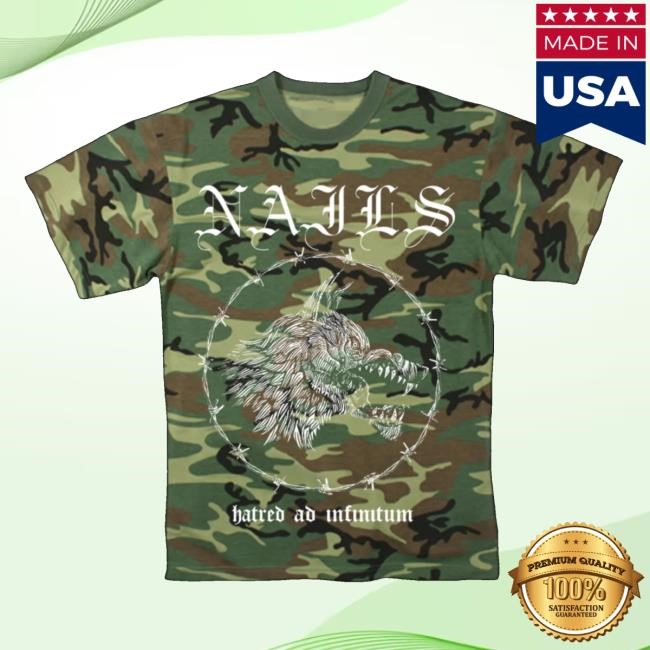 Nails Merch Nails Hatred Dog Camo Sweatshirt Allinmerch