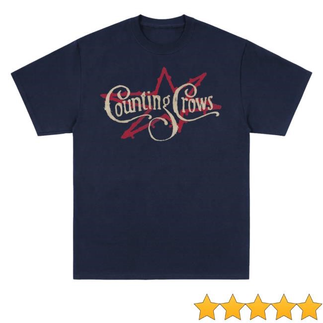 Counting Crows Merch Shop Store Official Blue Script Star Tee Shirt Blue Script Star T Shirt