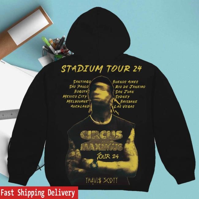 Trending Travis Scott Merch Store Tour 24 Black Crewneck Sweatshirt