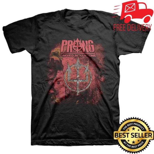 Official Vision Merch Prong Carved Into Stone Tee Shirt