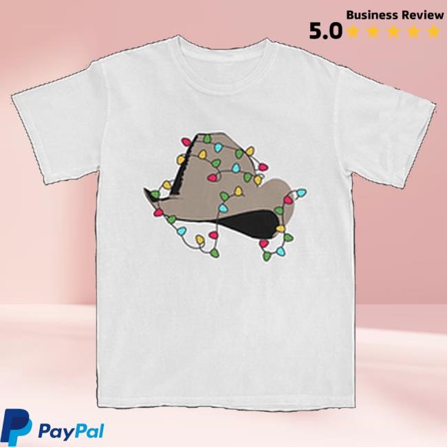 Trending Dwight Yoakam Merch Store Christmas Light Hat T-Shirt (White) T-Shirt