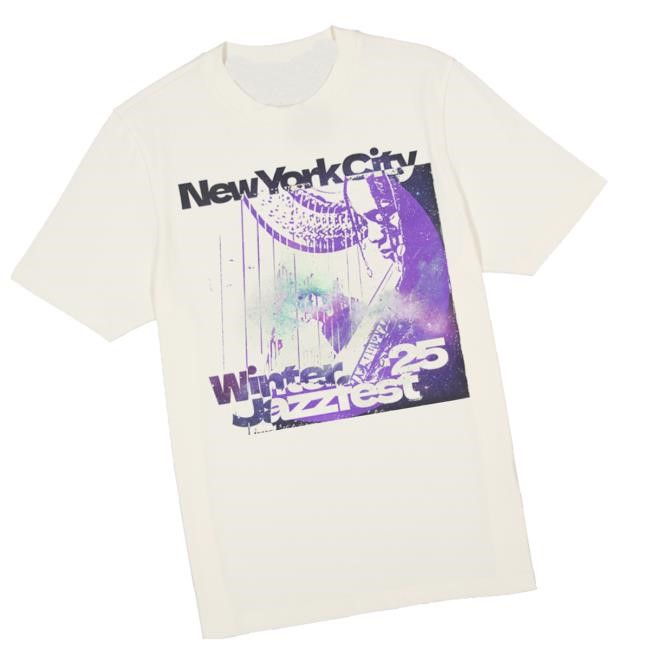Winter Jazz Fest Merch Store Off-White Shirt With Sophie Harp Shirt
