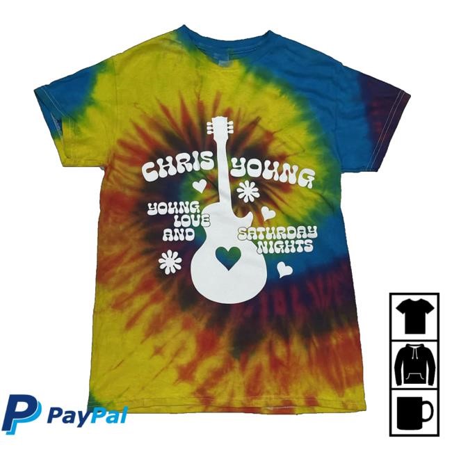 Chris Young Country Merch Young Love & Saturday Nights Tie Dye Tee