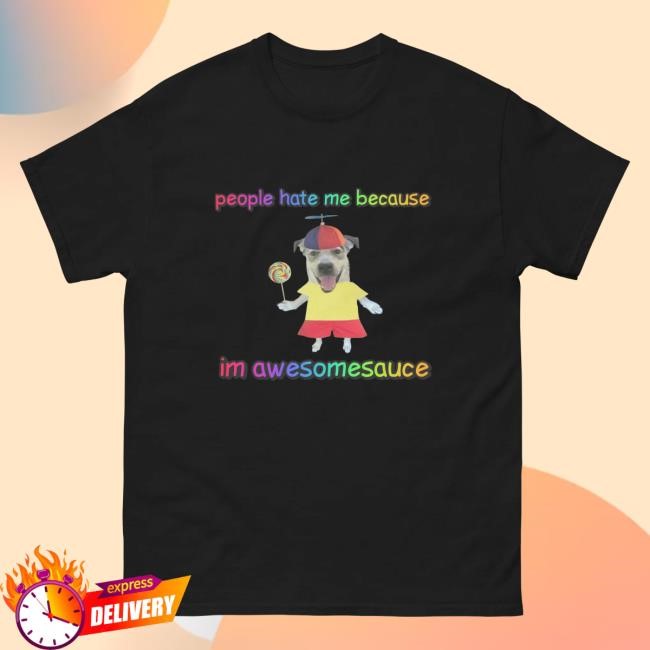 Cringeytees Merch Store People Hate Me Because I'm Awesomesauce Hooded Sweatshirt