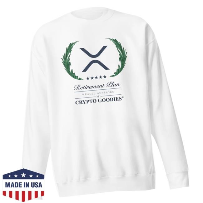 Official Crypto Goodies Merch Store Xrp Retirement Plan Premium Crewneck Sweatshirt