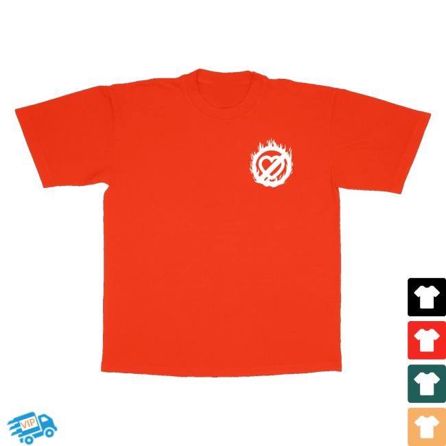 Fuerza Regida Merch Store Heart Flame Shirt
